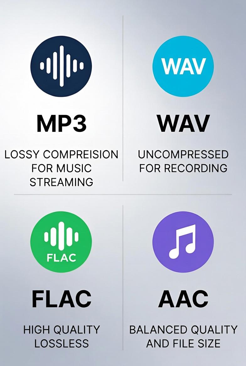 Audio Format Guide: MP3, WAV, FLAC, and AAC Explained